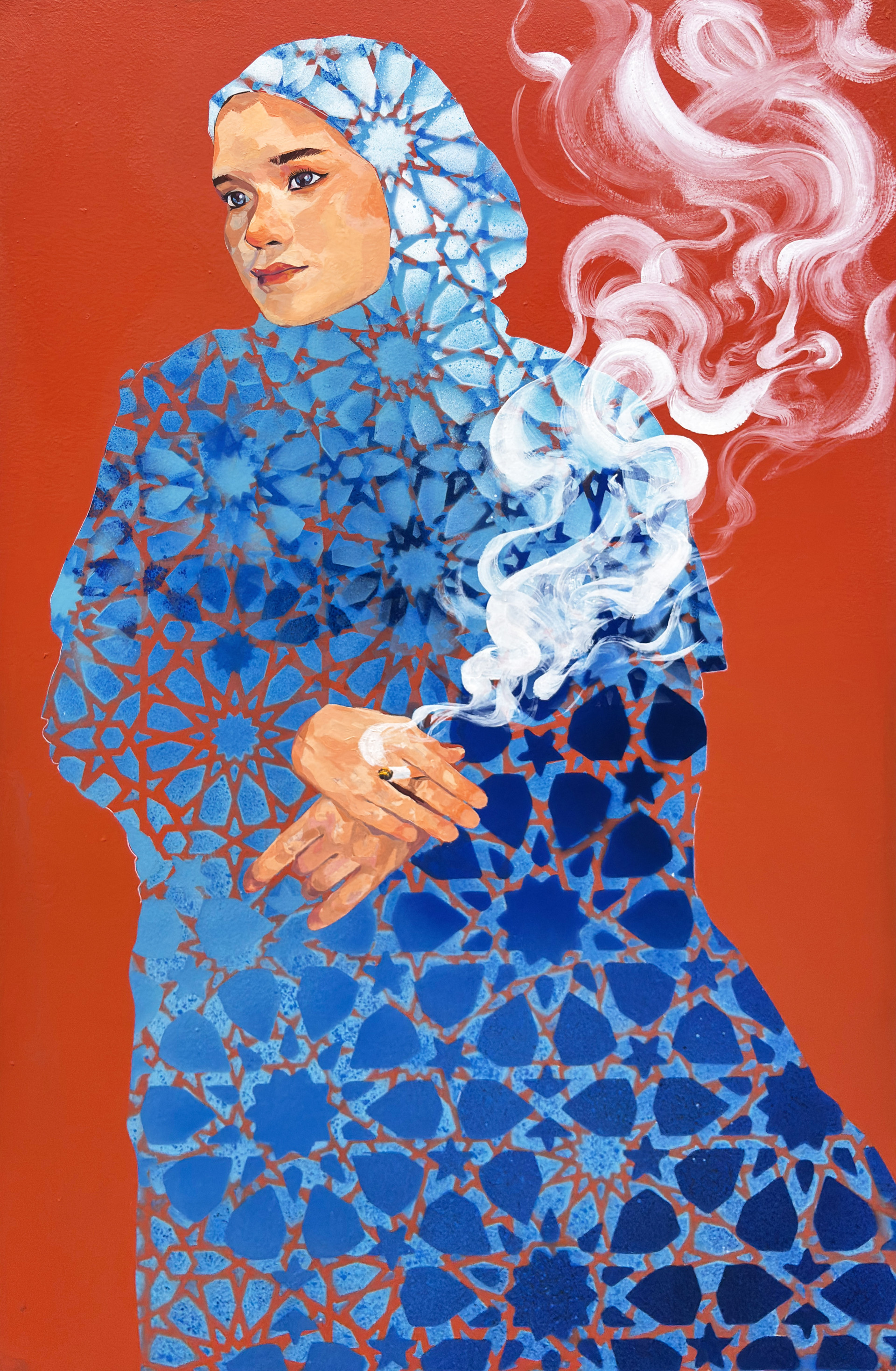 Hijabi Girl and Smoke